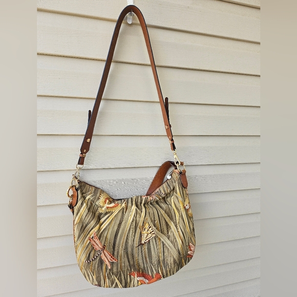 Salvatore Ferragamo Handbags - VGUC Salvatore Ferragamo nylon & leather jungle print large shoulder hobo bag